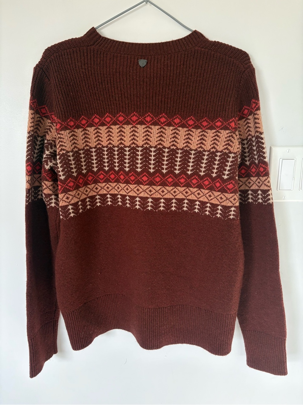 KÜHL Nordik Merino Wool Blend Fair Isle Sweater Brown Multi Size M - Picture 9 of 10